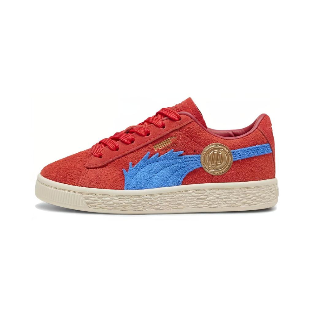 One Piece X Puma Suede Little Kid Luffy Kids Sneakers Red For-All-Time-Red Ultra-Blue 396649-01