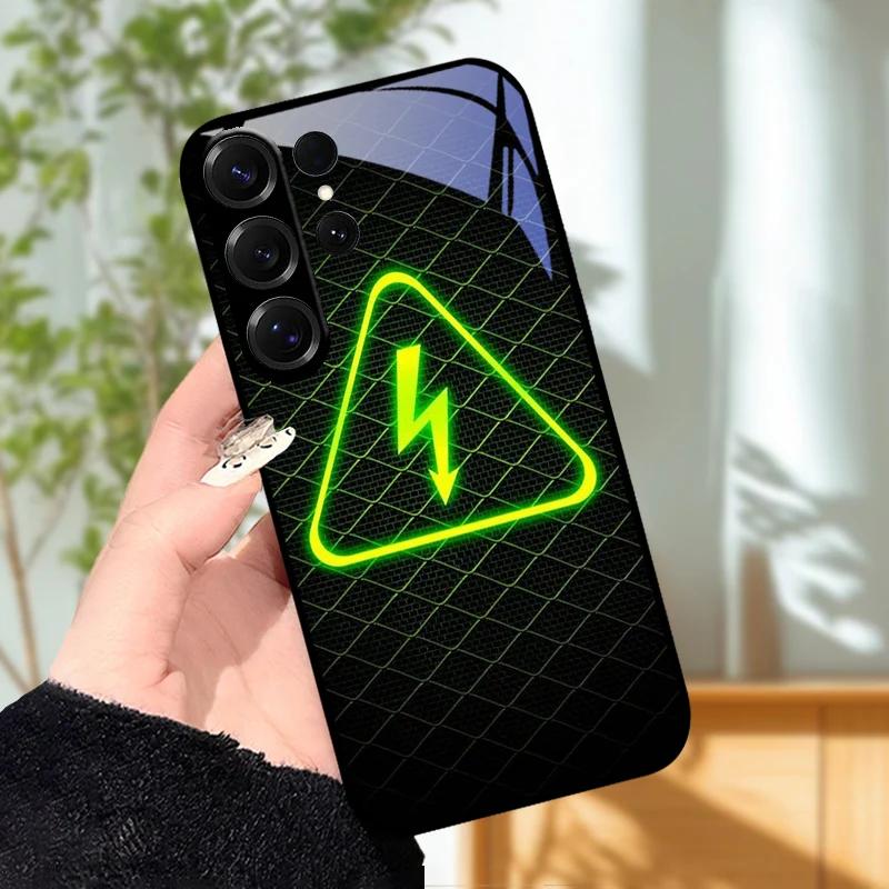 Для Samsung S23 S24 Ultra Модный чехол S24 Plus / S23+ S24+ Жесткий ПК Закаленное стекло Чехол для телефона Для Galaxy S23 FE Защитное стекло