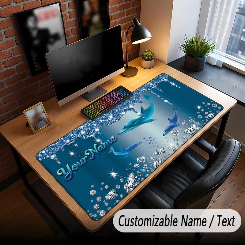 Fish Ocean Theme Custom Mouse Pad Personalized With Name Text Customized Desk Mat For Office Home Decor