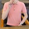Summer New Pure Cotton Business Men's Short-sleeved T-shirt Printed Casual Youth Lapel Men's Polo Shirt for Men