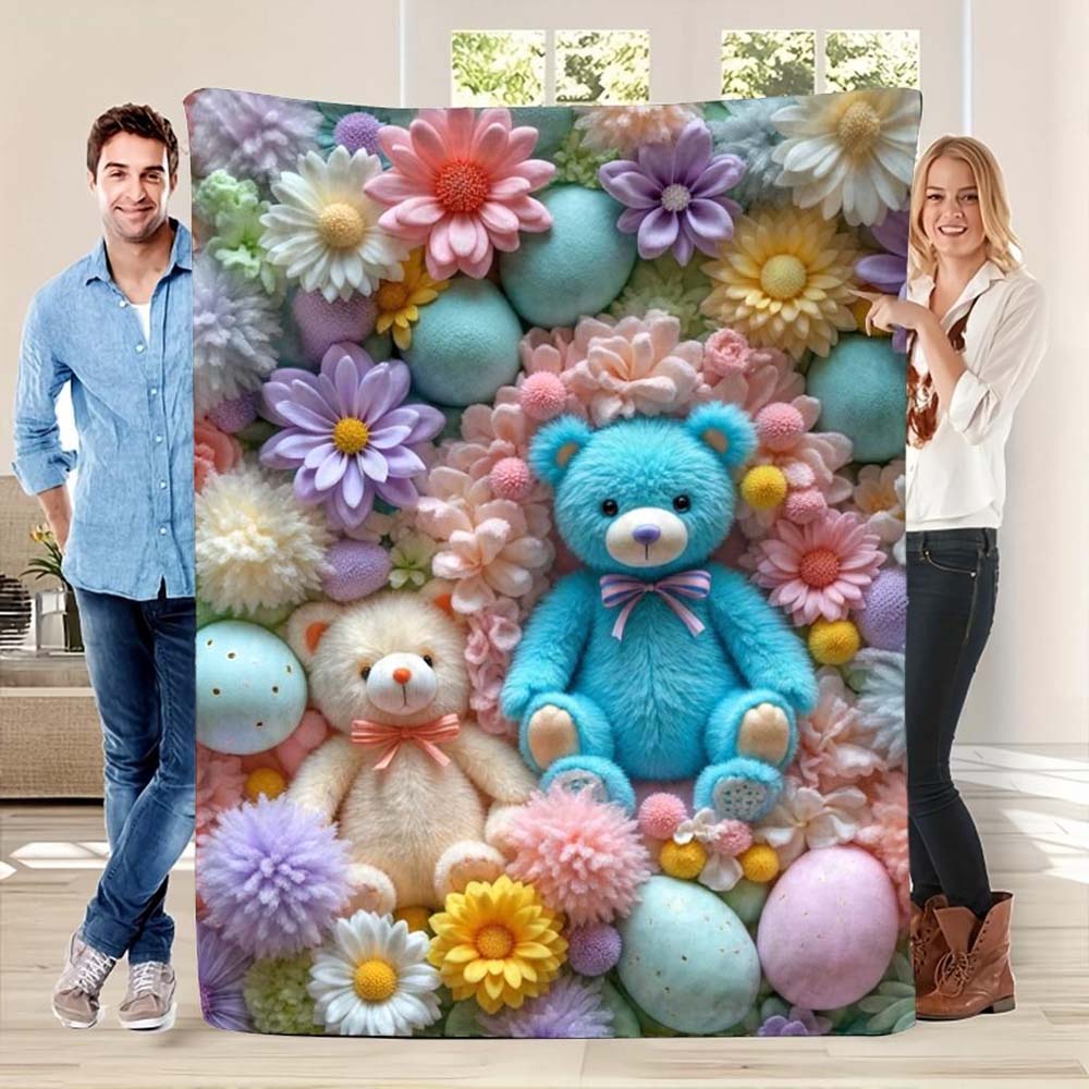 1pc Cute Safari Animals Quilted Blanket for Kids Soft Warm Plush Throw Blanket for Bedroom Couch Bed