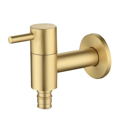 Смеситель для стиральной машины, медный смеситель для ванной комнаты, угловой смеситель для сада, одинарный смеситель для холодной воды, матовый золотой смеситель для улицы, маленький кран
