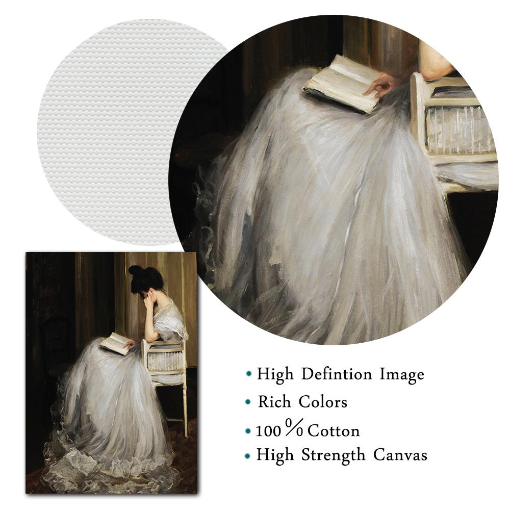 Винтажный портрет женщины, читающей интерьер, живопись, холст, постеры и принты, антикварные настенные художественные картины для декора спальни