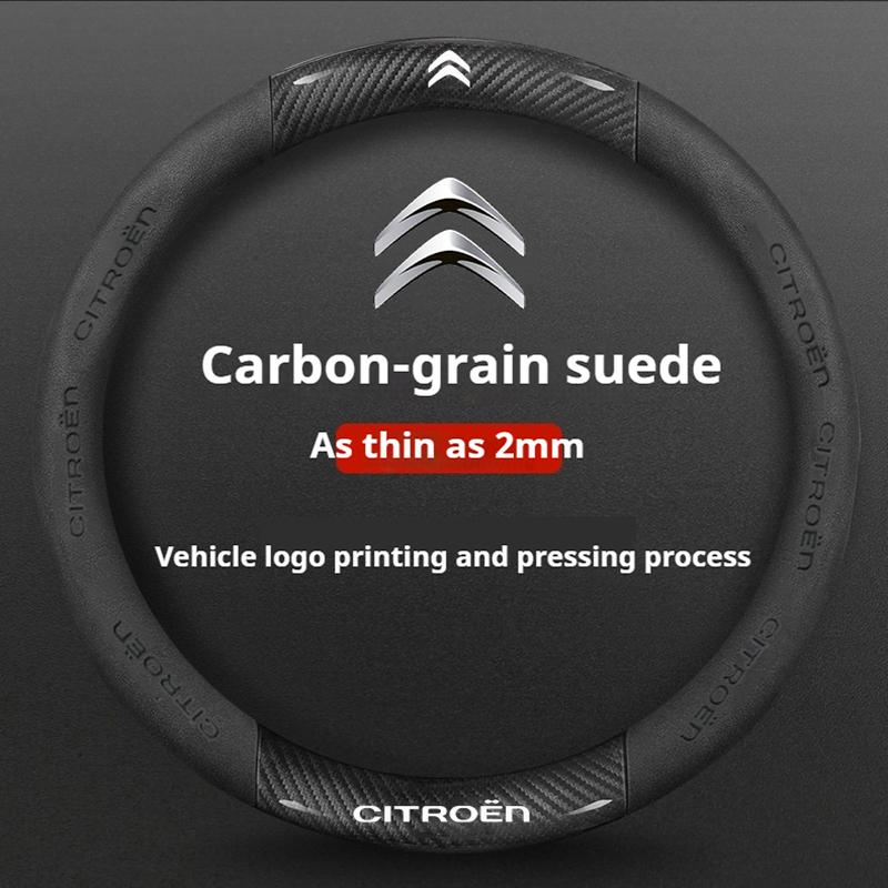 38см Противоскользящая кожаная карбоновая оплетка руля для Citroen C1 C2 C3 C4 C5 C6 C4L Berlingo Picasso Aircross Sega Elysee