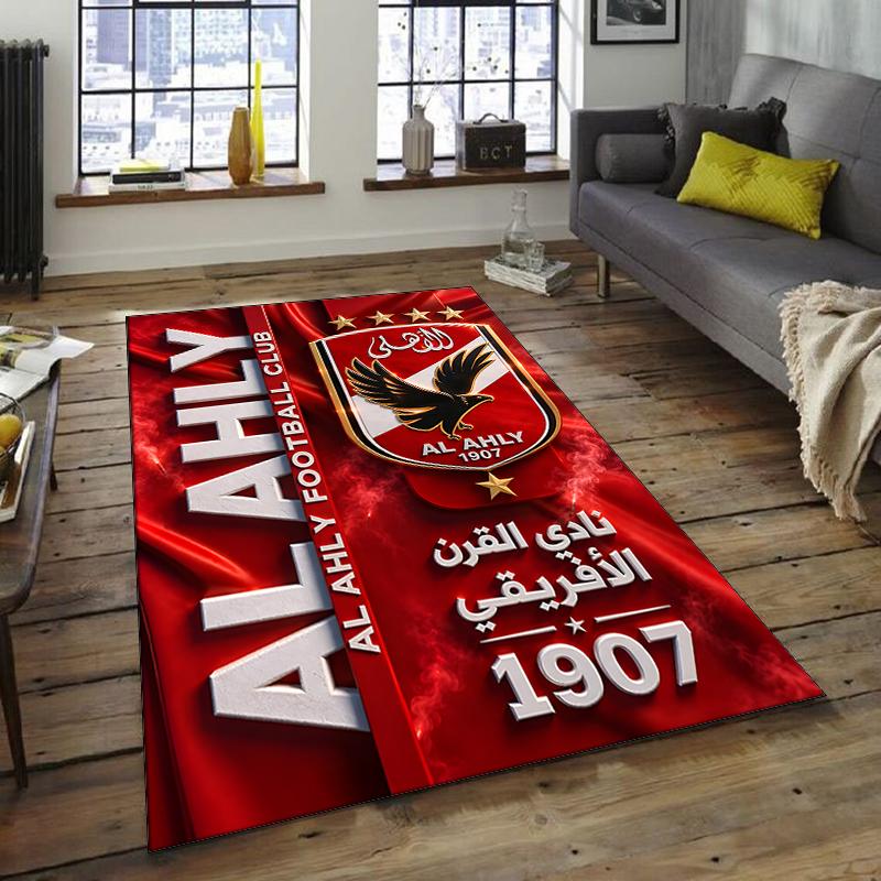 Al Ahly FC Design Area Rug - Non-Slip, Soft & Cozy Floor Mat for Living Room, Bedroom, Office - Indoor/Outdoor Decorative Carpet