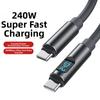 1.2m/1.8m Data Cable Converter LCD Dynamic Display Type-C Cable 240W Super Charging Cable