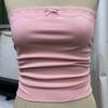 Fashion Casual Lace Strapless Women's Tank Tops Y2k Navel Exposed Sexy Crop Tanks Camis Solid Slim Fit Office Lady Summer Vest 24506