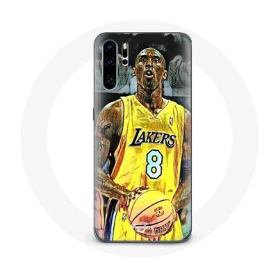 Coque Pour Huawei P30 Kobe Bryant Dunk Lakers 8 NBA Noir