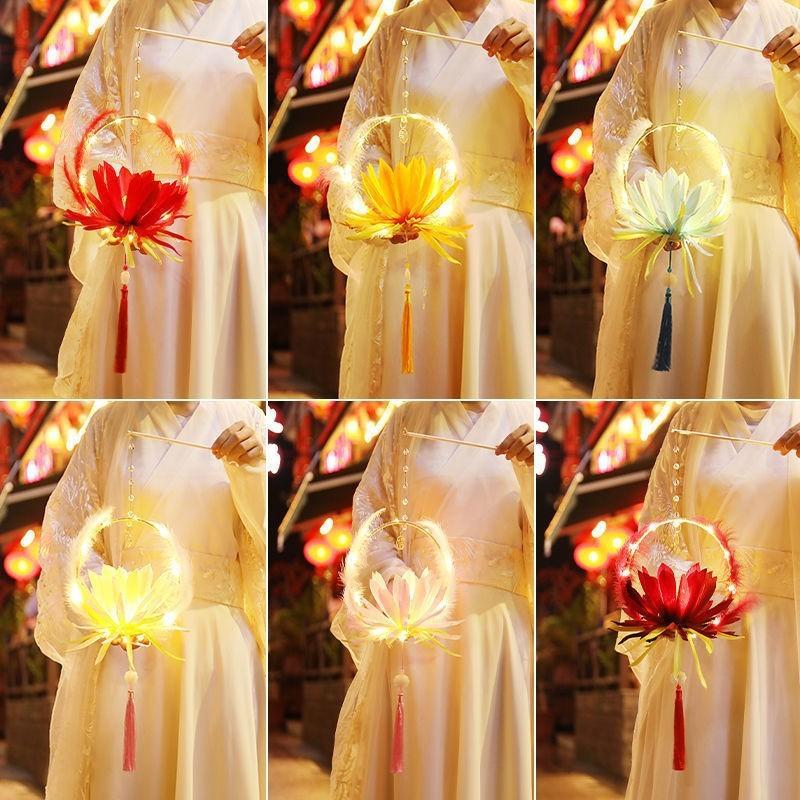 Mid-Autumn Festival portable lantern material package children's handmade antique jade rabbit glowing lantern palace lantern