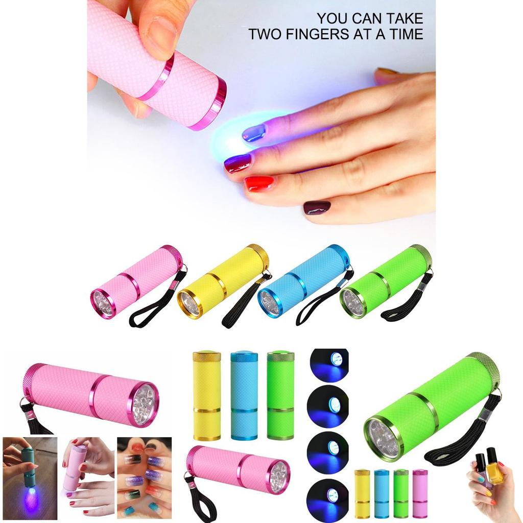 Компактная светодиодная лампа для сушки ногтей-фонарик с черным ремешком для удобной переноски и низким энергопотреблением