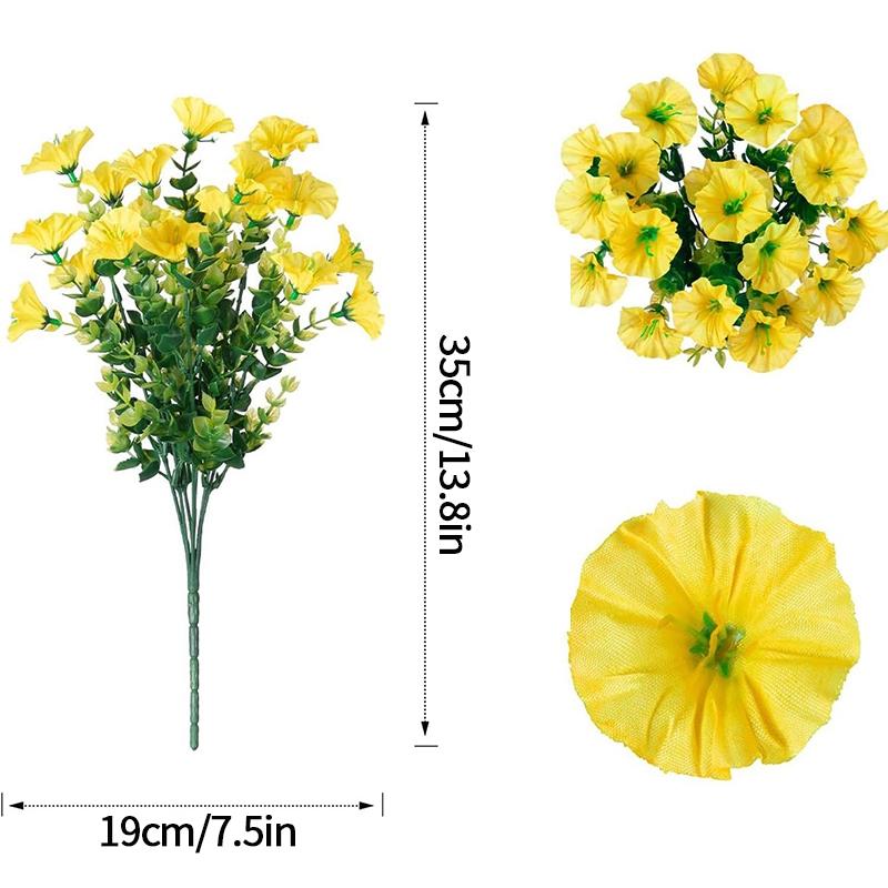 Искусственный цветок ипомеи Устойчивые к УФ-лучам Подвесные цветы Шелковая ипомея Сад Свадебное украшение Уличные подвесные растения