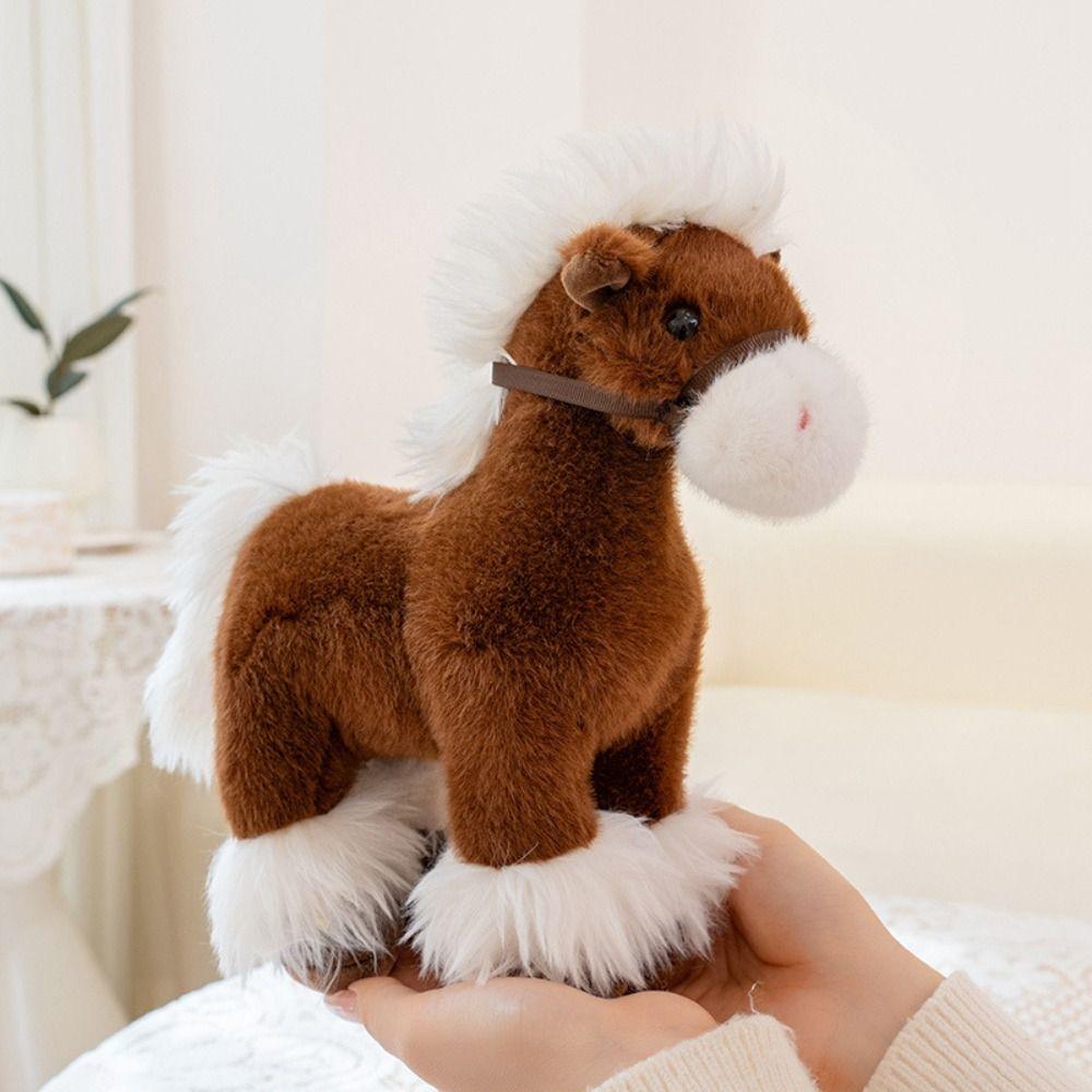 PP Cotton Realistic Horse Plush Toys Soft Horse Mascot Stuffed Animal Year of Horse