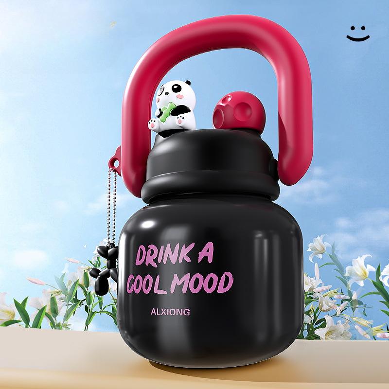 Big Belly Thermos Cup High Appearance Level Men and Women Large Capacity Double Drinking Cup Stainless Steel Ton Ton Straw Cup Carrying Pot