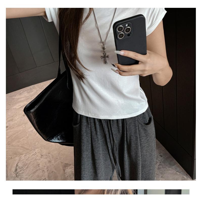 Women S Fitted Short Sleeve Half High Neck T Shirt Elegant Inner Wear