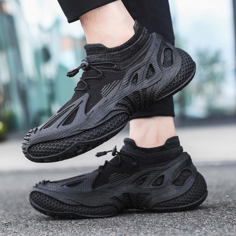 Мужская обувь осень новая мода универсальная мужская спортивная повседневная обувь эластичная вязаная дышащая обувь для пап