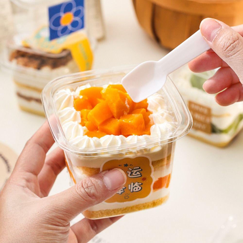 50 шт. с крышками, ложками, стаканчиками для пудинга, коробочками для муссового торта для хранения мороженого, желе, йогурта и мусса
