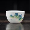 Suet Jade White Porcelain Ice Seed Cup Jade Porcelain Single Cup Set Kung Fu Meditation Cup Master Cup Personal Tea Cup