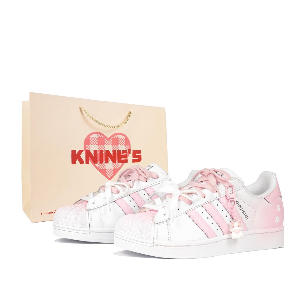 adidas Originals Superstar 2 Низкие Скейтбордические Кроссовки Женские Белые Розовые JH9976(Команда-S-КОРОБКА)-Случайные упаковочные пакеты