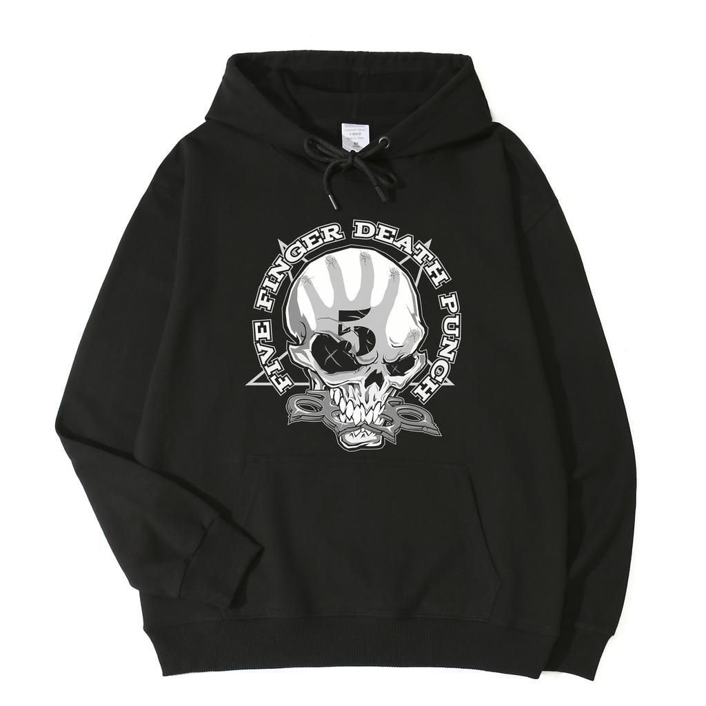 Осень/Зима Рэп-группа Five Finger Death Punch Худи Флисовое Теплое Худи Свободное Модное Мужское и Женское Худи с Капюшоном и Длинным Рукавом