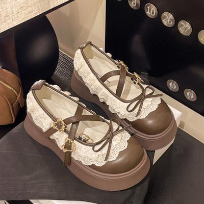 Розовые милые туфли на платформе, маленькие кожаные туфли, женские, новые, весенние, универсальные, с открытым верхом, с круглым носком, одинарные туфли Мэри Джейн