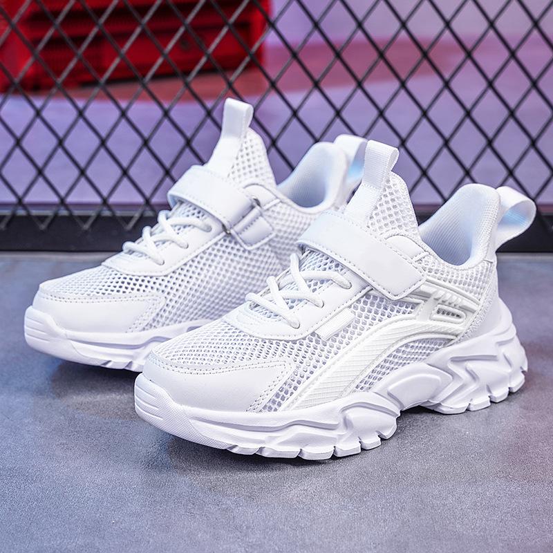 Boys Shoes 2025 Summer New Middle and Large Children Boys Net Shoes Little White Shoes Student Breathable Mesh Sneakers
