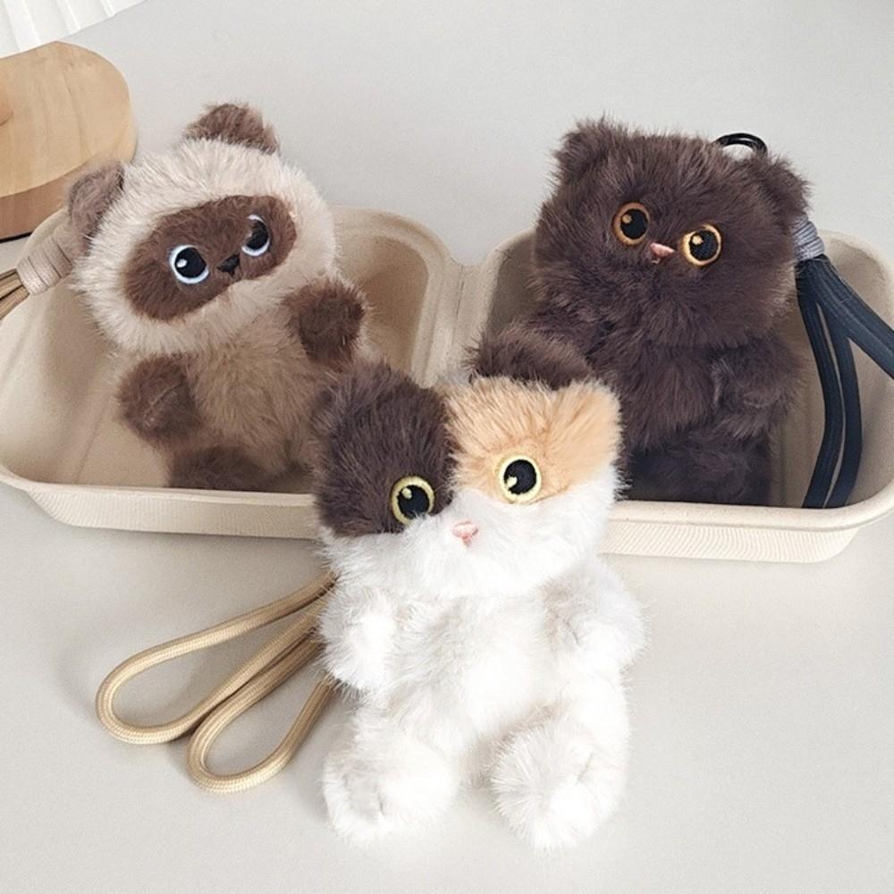 Soft Fluffy Cat Bag Pendant Cute Kitten Backpack Charm New Kitten Key Ring Car Keys