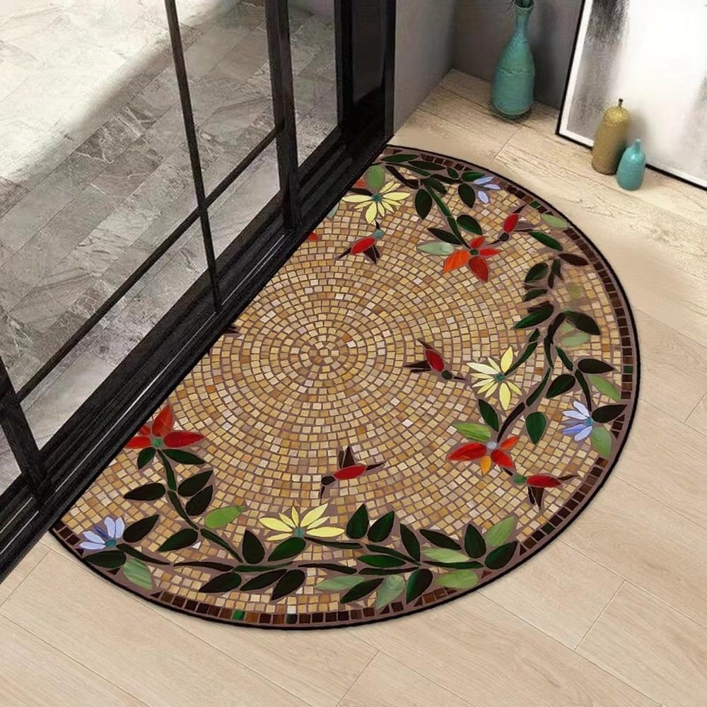 Semi-Circular Doormat Silicone Backing Floor Mat New Welcome Mat  Porch Accessories