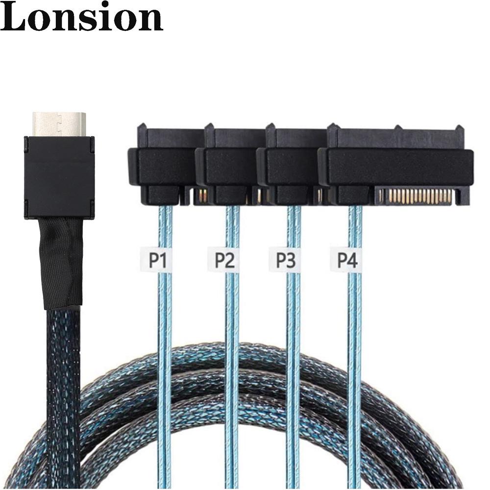 OCuLink PCIe SFF-8611 4i to SAS 4X 8482 High-Speed HDD Conversion Cable