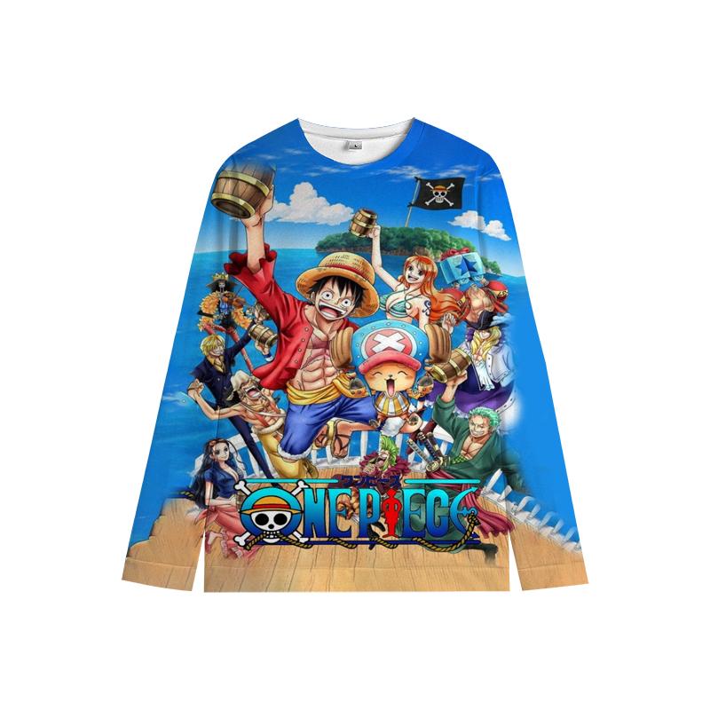 One Piece Luffy свитер Chopper Boys Girls Милая толстовка Zoro Sanji Kids Family Новогодние толстовки с круглым вырезом