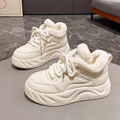 Повседневные зимние кроссовки на толстой подошве с флисовой подкладкой и увеличением роста