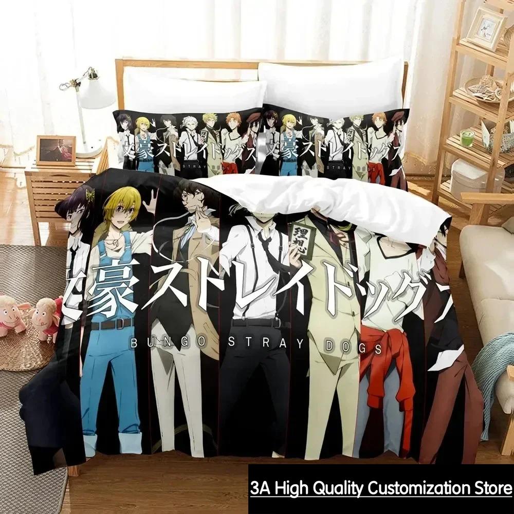 Аниме Bungo Stray Dogs Комплект постельного белья для мальчиков и девочек Twin Queen King Size Пододеяльник Наволочка Кровать для мальчиков Взрослый Домашний текстиль