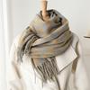 Luxury Brand Winter Women Plaid Cashmere Scarf Warm Neckerchief Pashmina Foulard Blanket Casual Lattice Tassel Scarves Muffler