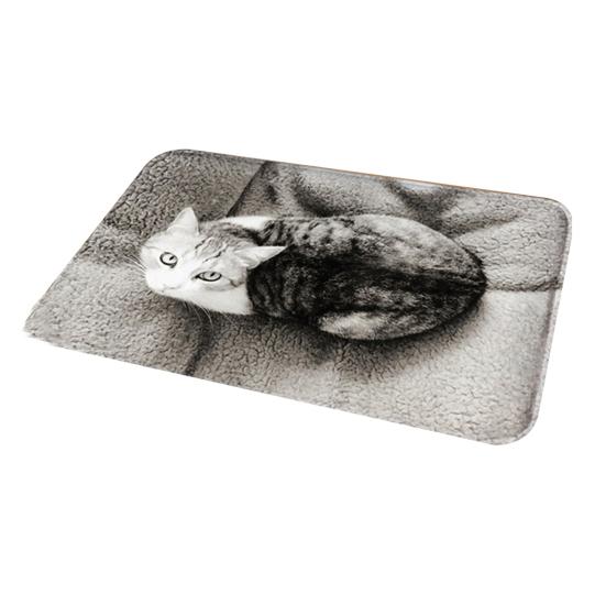 Дверной коврик противоскользящий 3D коралловый бархатный коврик с рисунком кошки и собаки для двери спальни