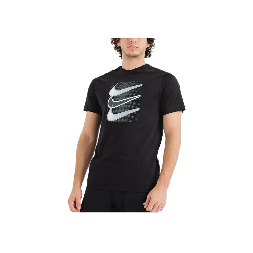 Nike Logo Print Crew Neck Loose Short Sleeve T-Shirt Men Tops Black DZ5173-010