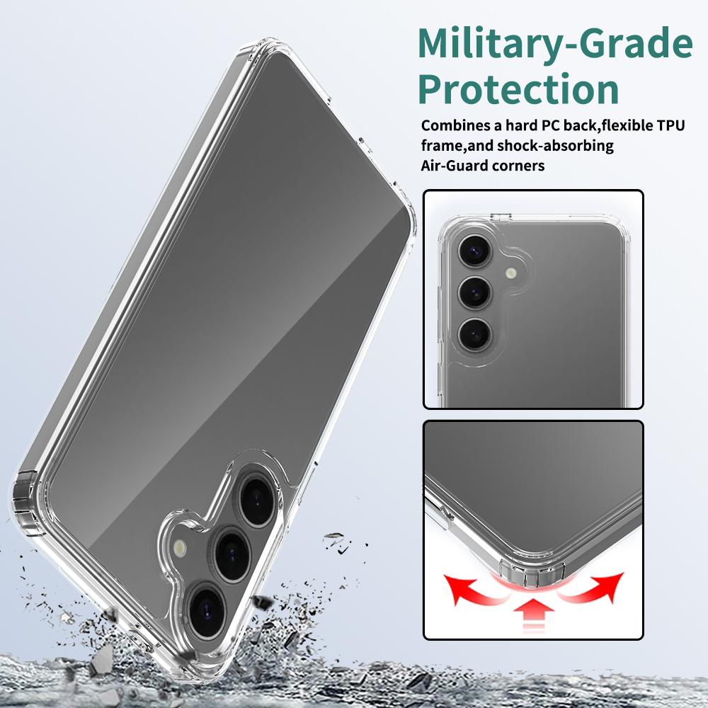 Hybrid Clear Case for Samsung Galaxy S25 Edge S24 Ultra S23 Plus S22 S21 Fe A55 5G A35 A15 A25 2025 Anti Yellowing Transparent Phone Cover Accessories