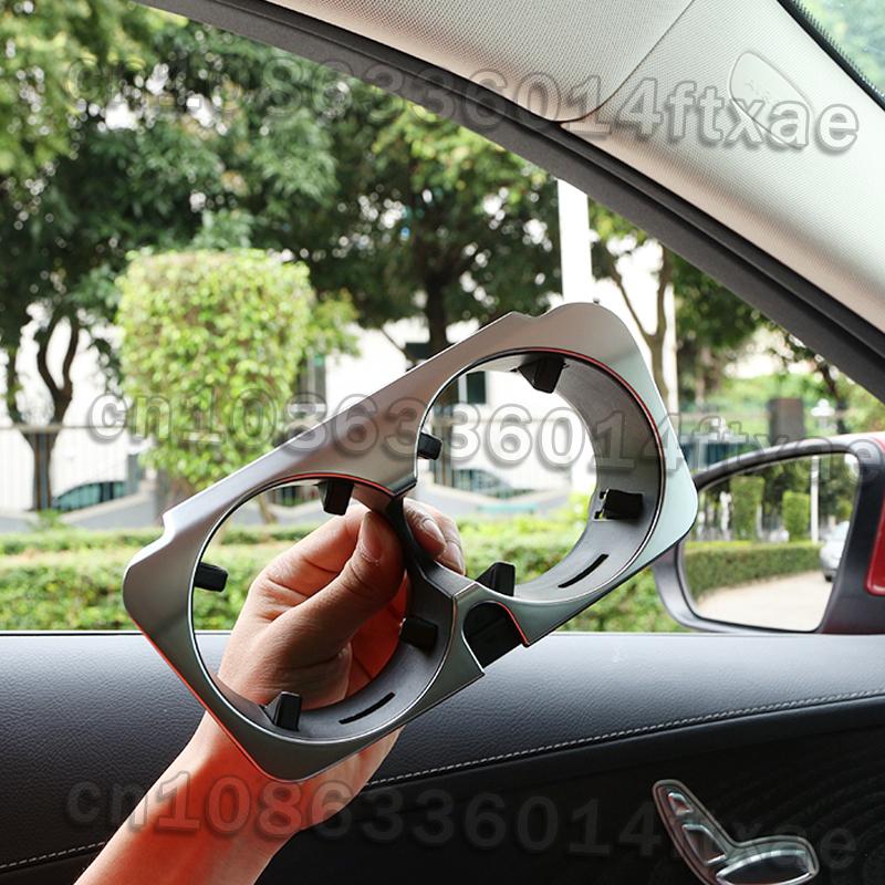 Car Styling Water Cup Holder Frame Trim Covers Stickers For Mercedes Benz GLC C E Class W205 W213 X253 interior Auto Accessories