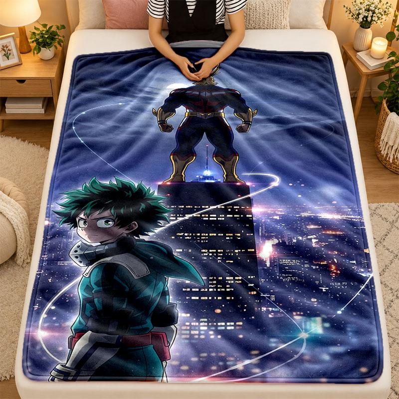 Flannel BlanketMy Hero Academia Warm Soft Throw Blanket for Indoor Sofa Bed Living Room Use