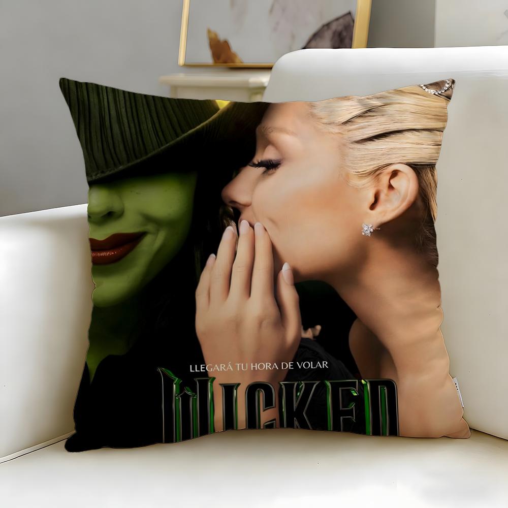 popular movie Wicked Part One Cushion Cover Soft & Easy-Wash Pillow Case – Versatile for Couch, Bed, Travel and Office