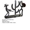 Western Cowboy Cactus Wine Bottle Rack Metal Tabletop Wine Holder with Glass Support Rustic Decorative Bar Accessory for Home Bar Restaurant Cafe