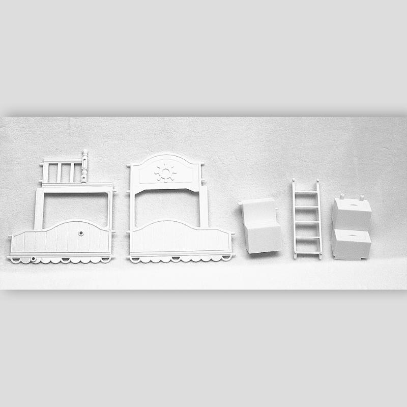 Doll House Miniature Furniture Bunk Bed Pretend for Play Detachable Toy Role for Play for w/ Ladder DIY Accessories
