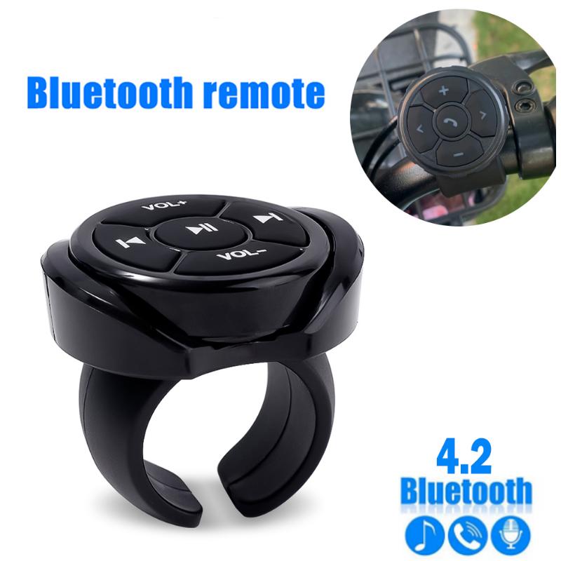 Car Wireless Bluetooth Media Button Remote Controller Car Steering Wheel Remote Control Motorcycle Bike Handlebar MP3 Music Play For IOS Android Phone