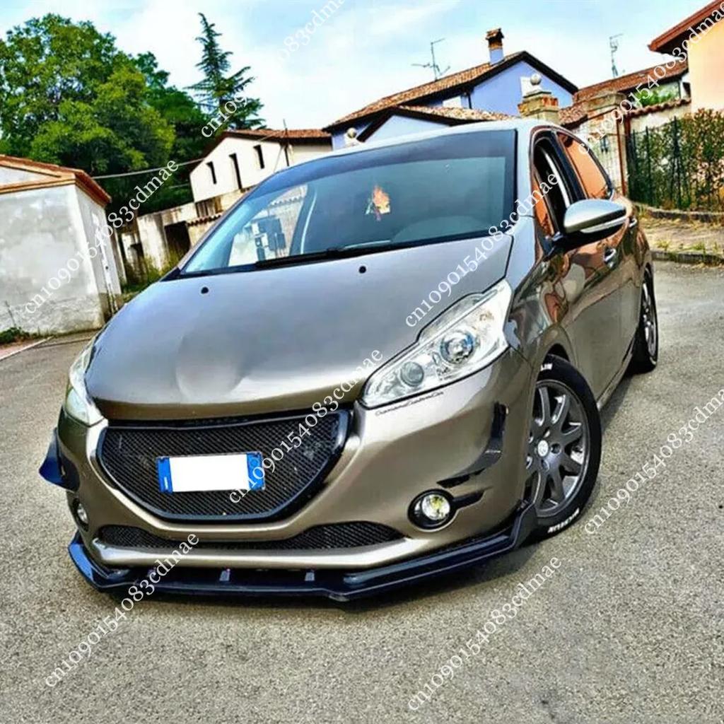 Front Bumper Splitter Diffuser for Peugeot 208 GTI PureTech THP BlueHDi VTi HDi 2012-2015 Spoiler Lip Body Aero Kit Tuning Parts