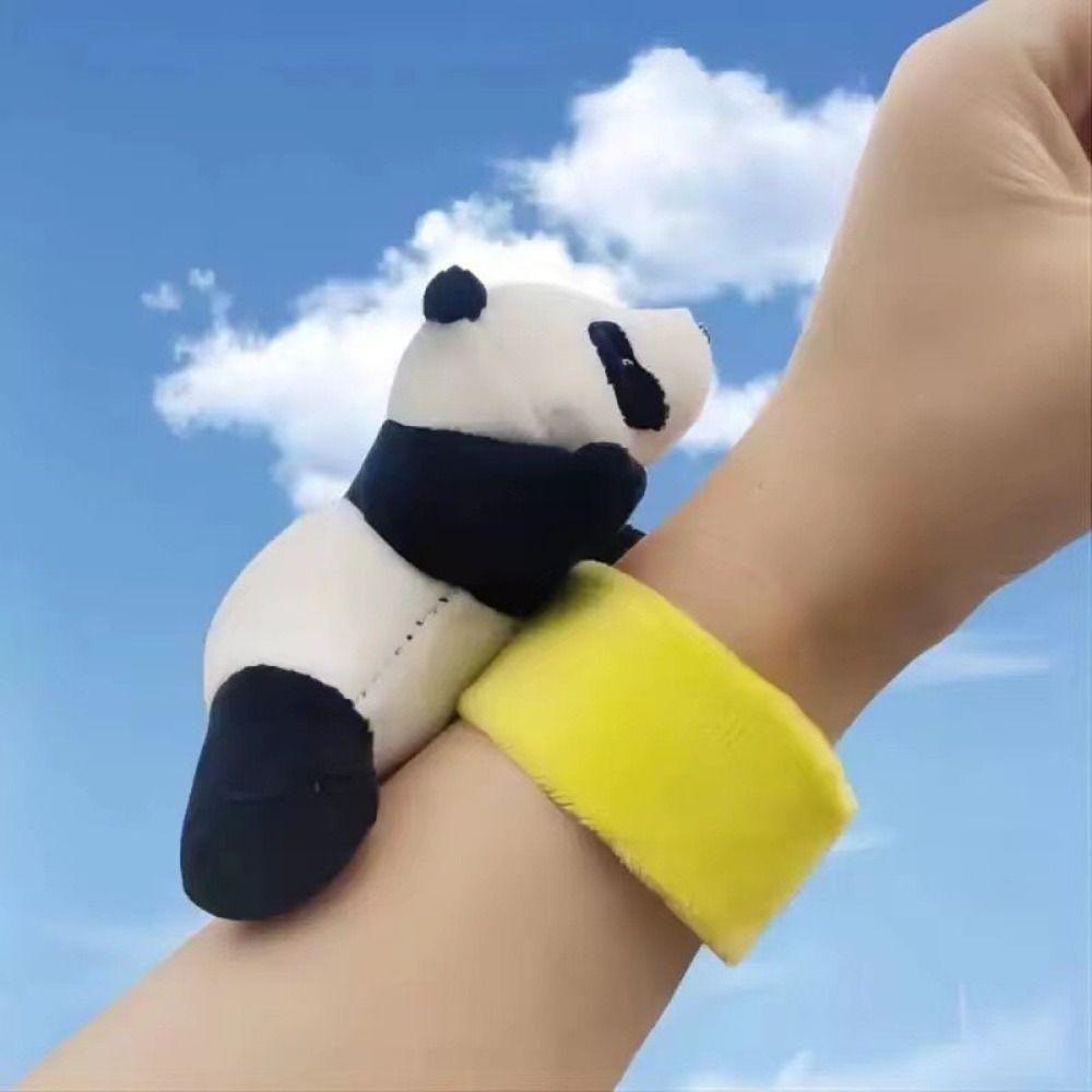 Soft Plush Hand Ring Lightweight Snap Wrap Kawaii Panda Slap Bracelet