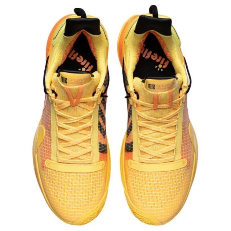 Li Ning Speed 7 Премиальная амортизация Нескользящая Износостойкая Низкие Баскетбольные кроссовки Мужские Желтый ABAR017-2