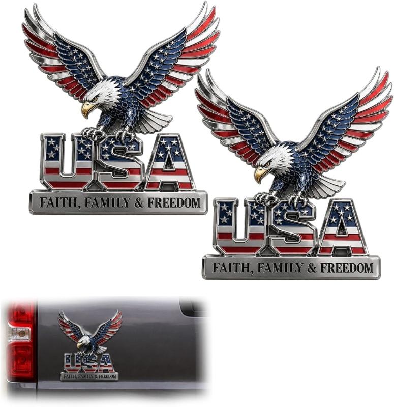 Патриотические наклейки к 250-летию Наклейка на машину Металлическая клейкая для персонализации автомобиля Узор Флага Эмблема