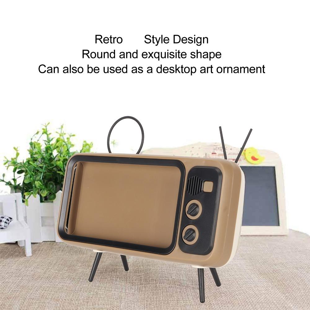 Coffee Retro Desktop Phone Stand Imitation TV Shape Video Watching Phone Bracket Movie Watching