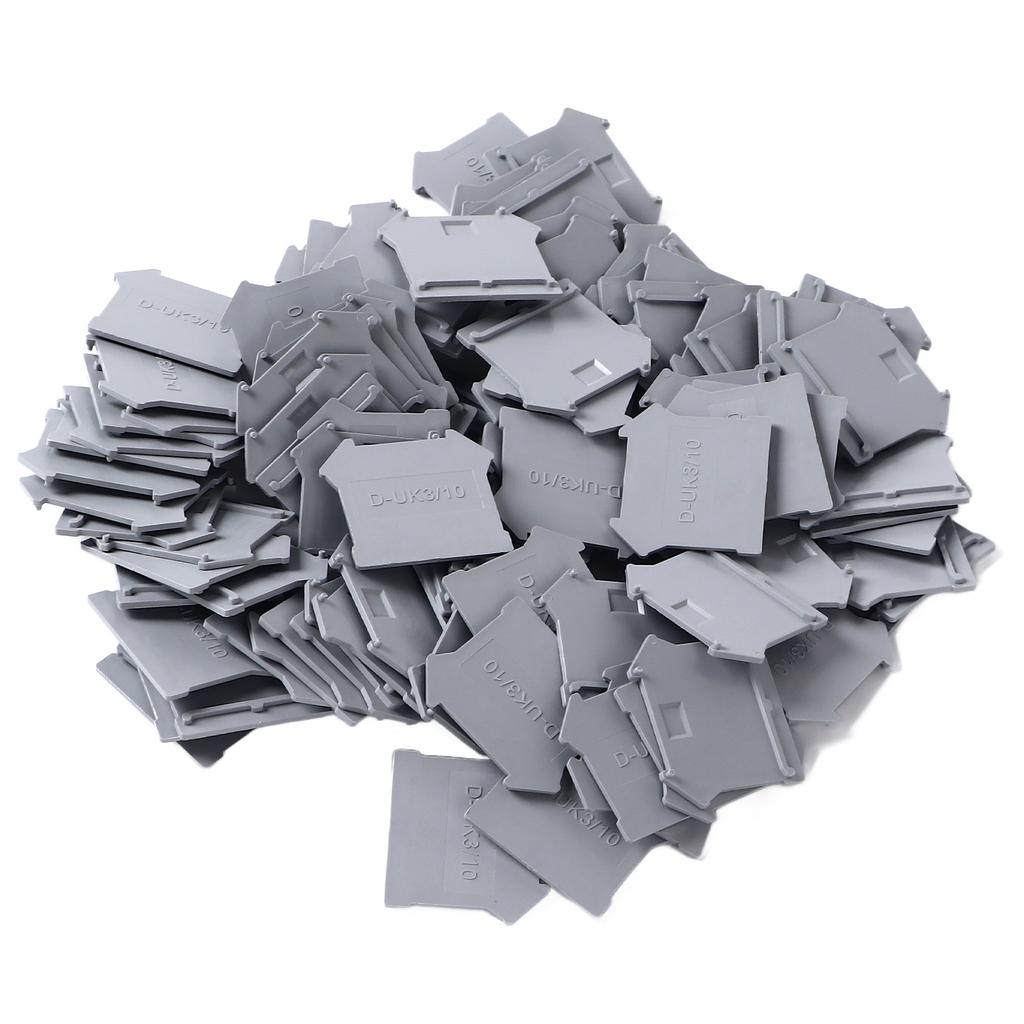 100 шт. Клеммные разделительные пластины PA66 DIN-рейка Клеммный блок Торцевая крышка Разделительная перегородка для UK3N UK5N UK6N