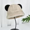A Faux Mink Fur Environmentally Friendly Artificial Fur Bear Ear Hat for Women with Thick Winter Ear Protection