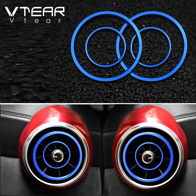 Vtear For MG ZS air outlet cover car-styling interior parts circle mouldings chrome AC frame trim decoration accessories auto WW29