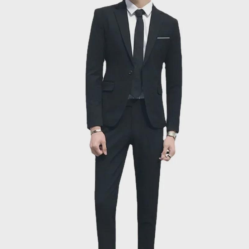 Мужские костюмы-тройки: Повседневный, тонкий, профессиональный, корейский деловой стиль для молодых студентов